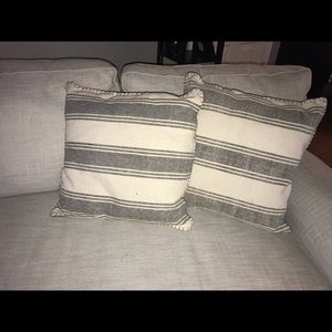 Cream and grey stripes decor pillows - NEW